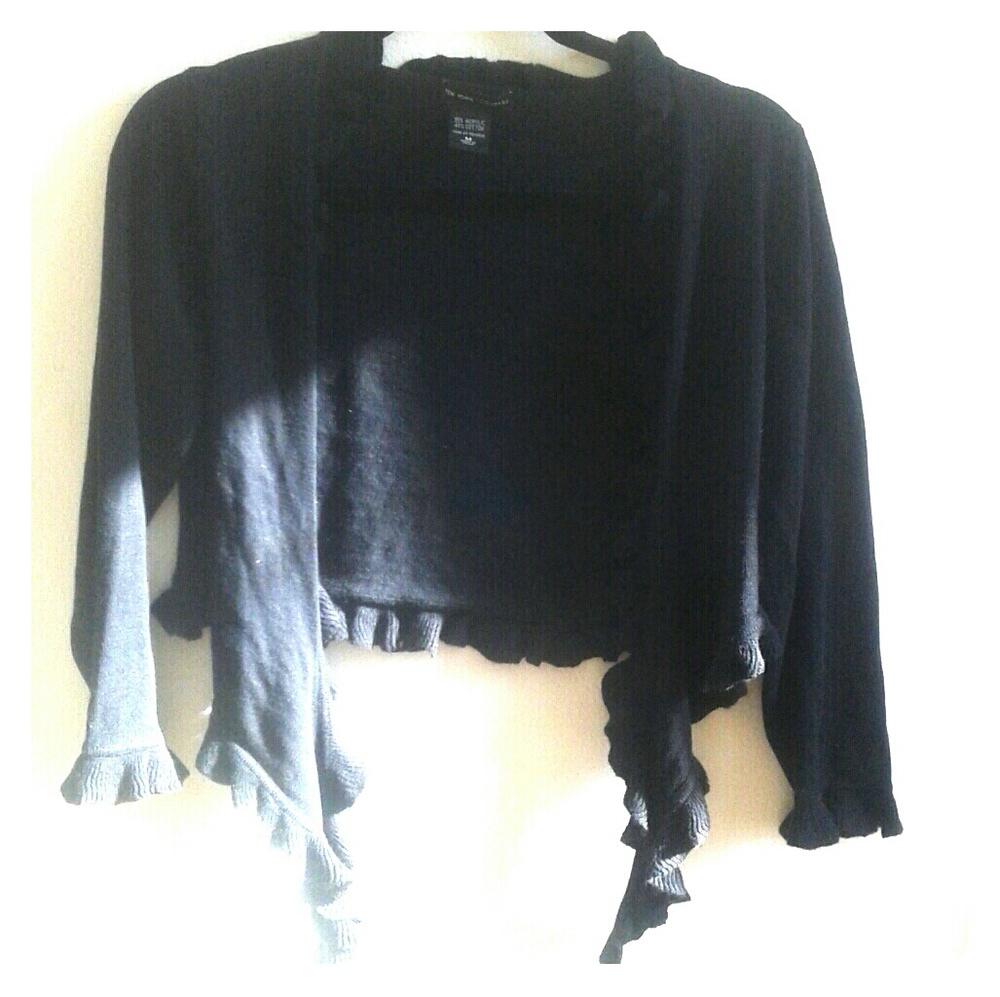 Black ruffle sweater